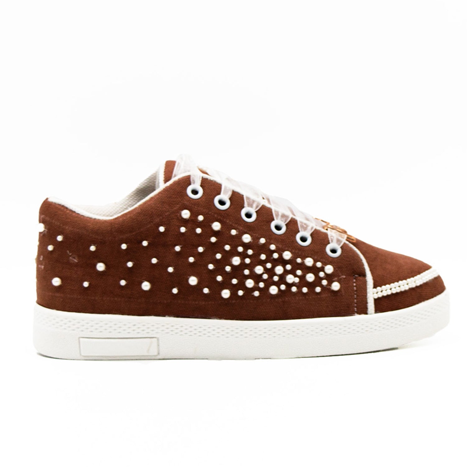 Jade Luxury Desert Storm Canvas Handmade Embellished Tennis Shoe