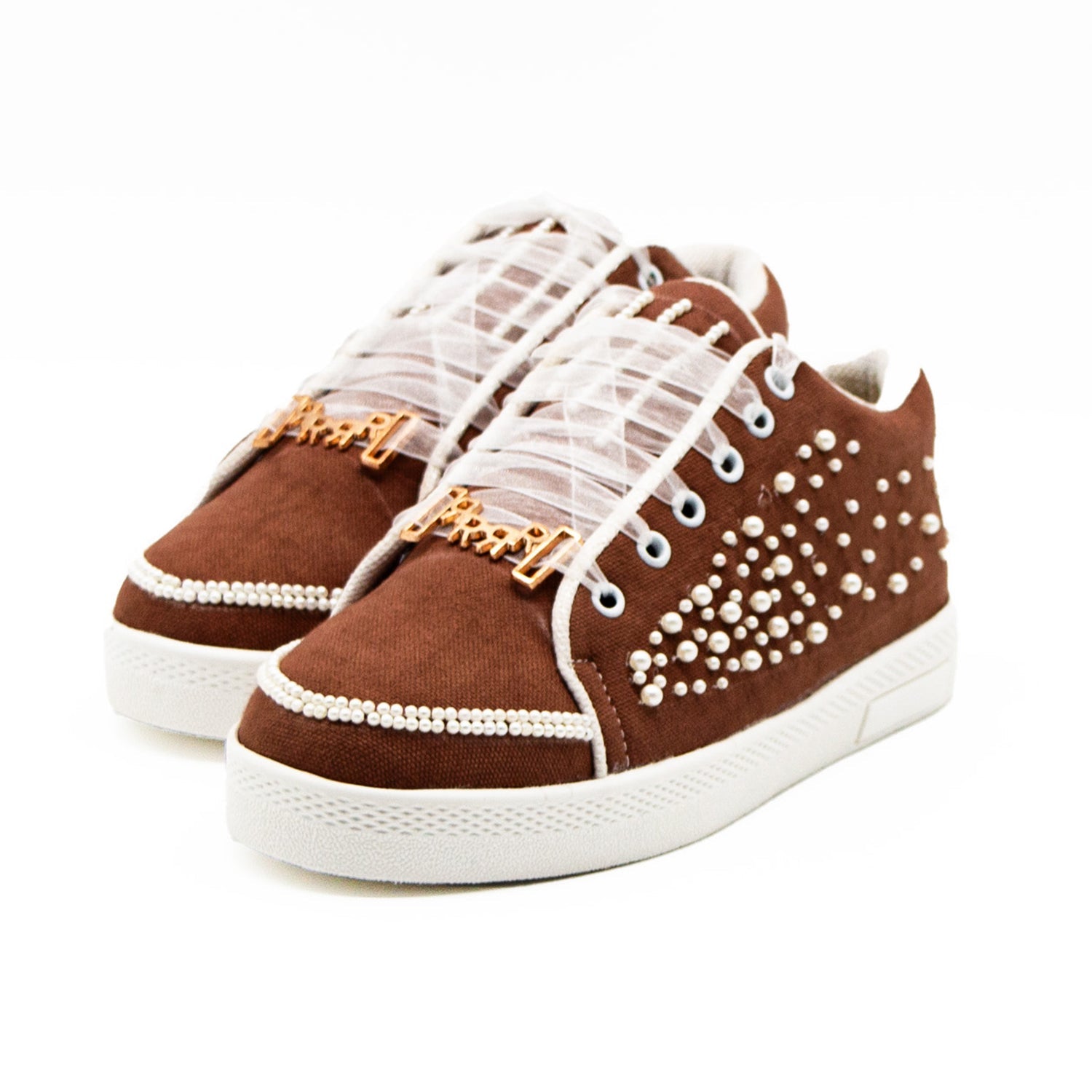 Jade Luxury Desert Storm Canvas Handmade Embellished Tennis Shoe