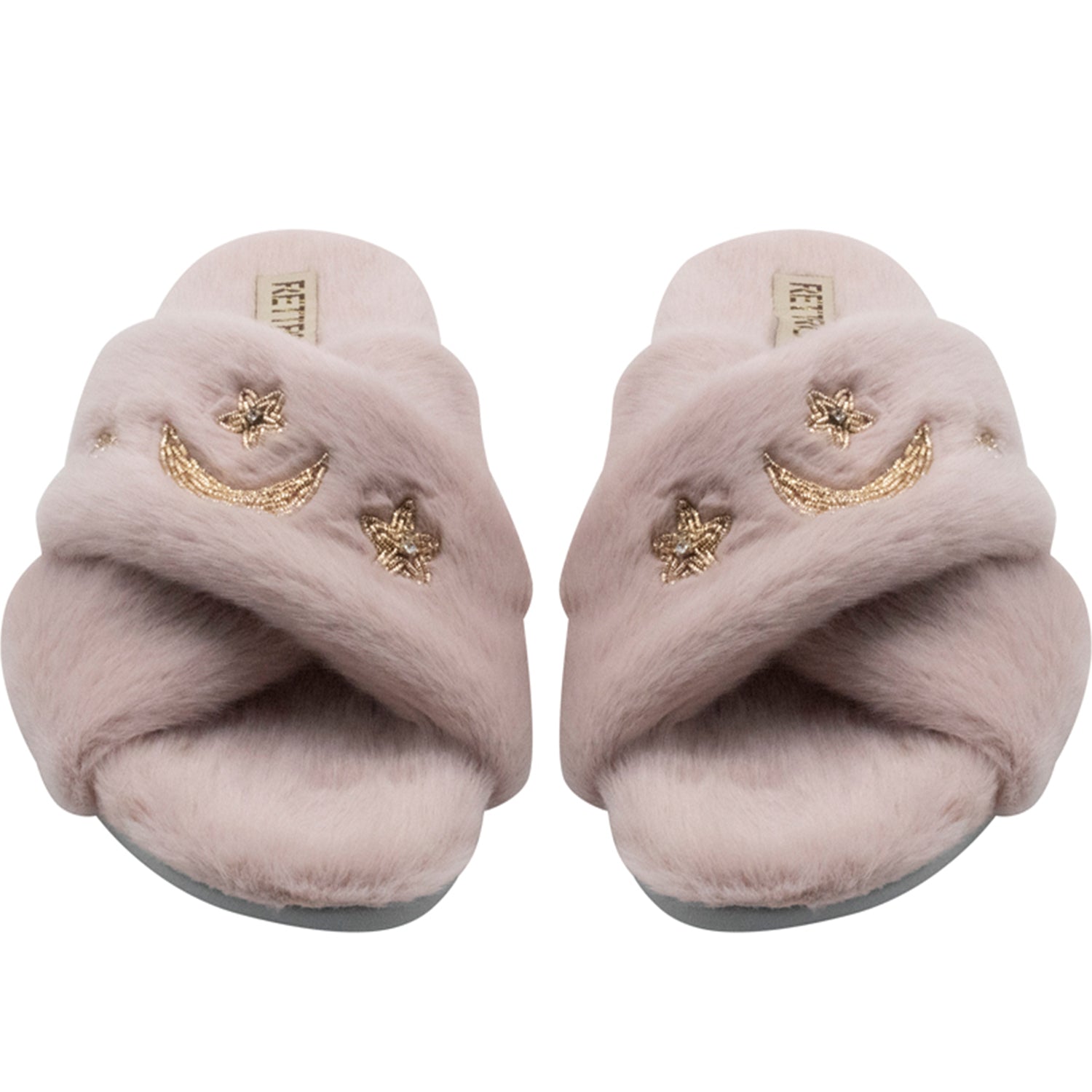 Isabel Dusky Pink Luxury Plush Diamanté Embellished Handmade Slipper