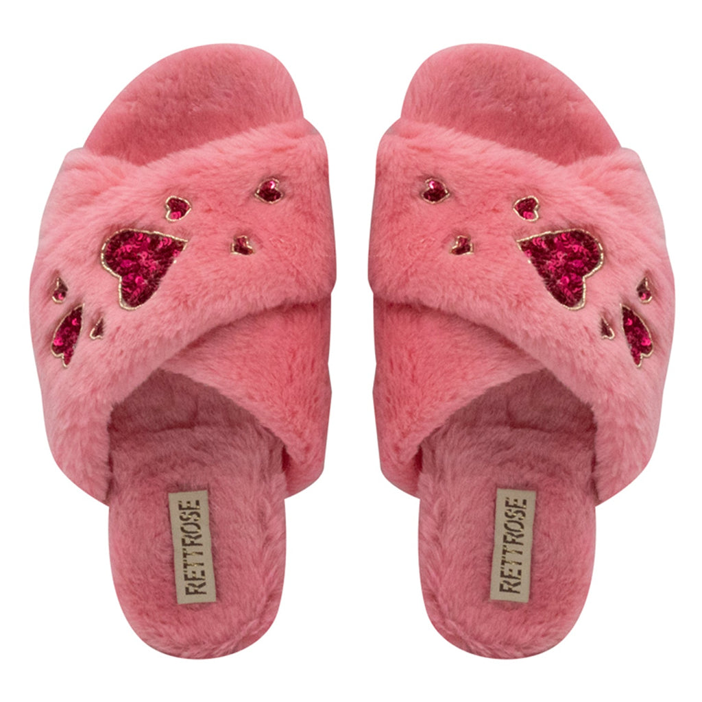 Kaylee Pink Luxury Plush Diamanté Embellished Handmade Slipper