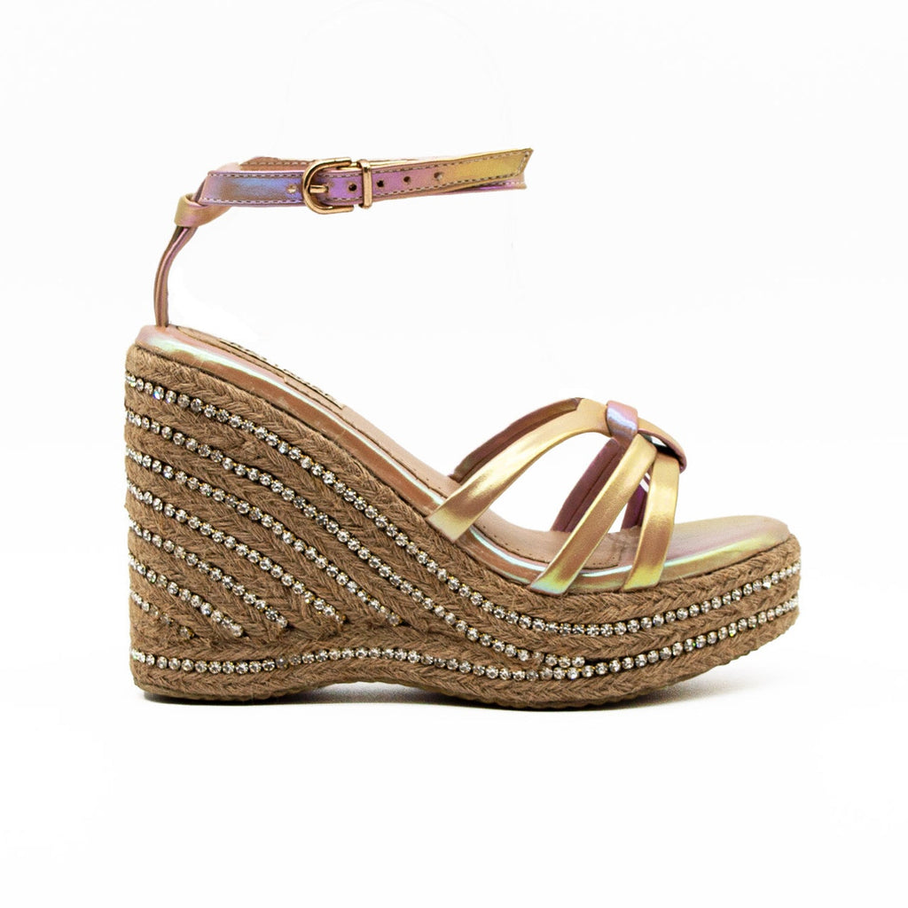 Alani Nude Hand Embellished Luxury Wedge Shoe