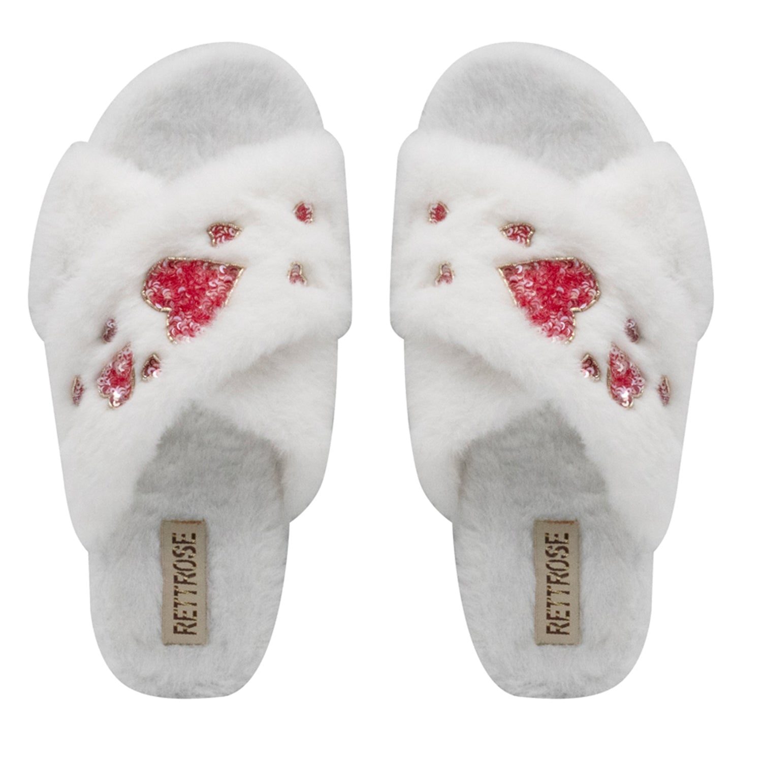 Kaylee Cream Luxury Plush Diamanté Embellished Handmade Slipper