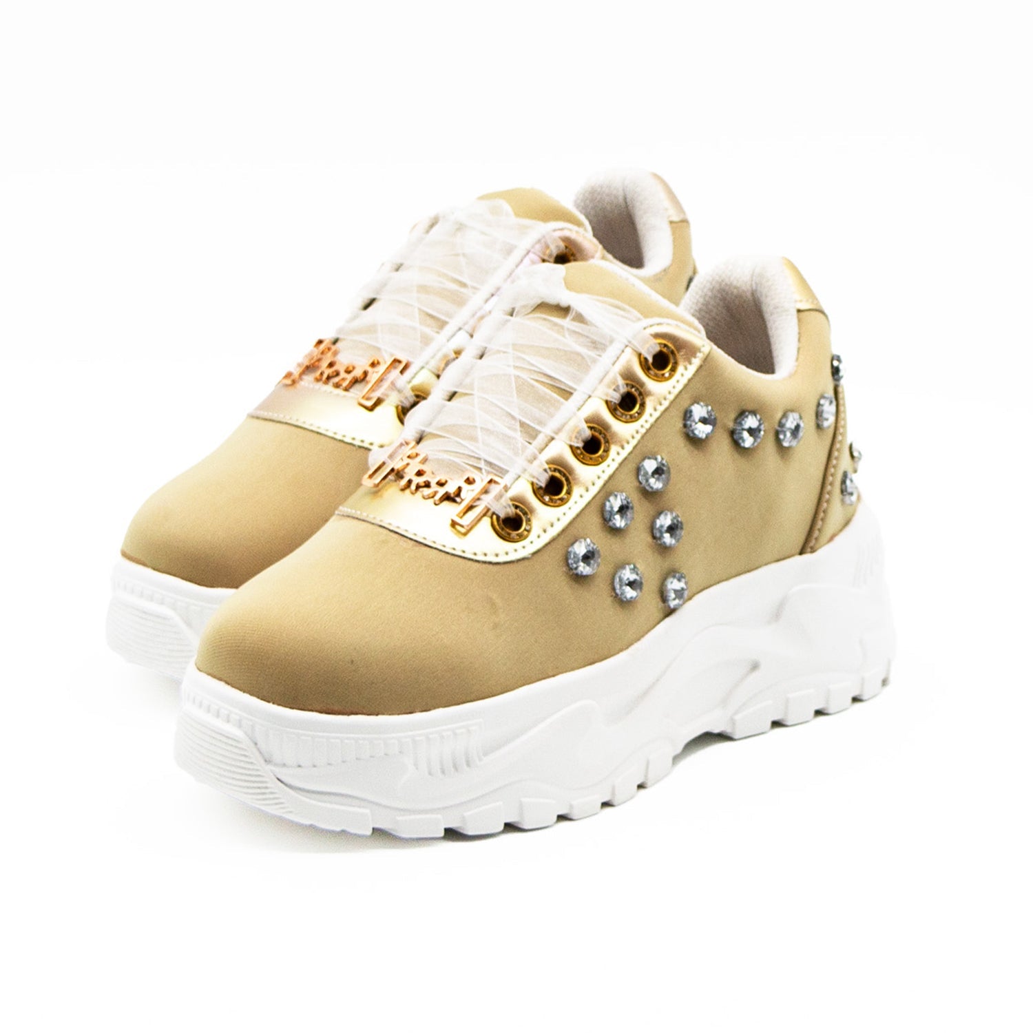 Adeline Luxury Desert Storm Lycra Handmade Embellished Trainers