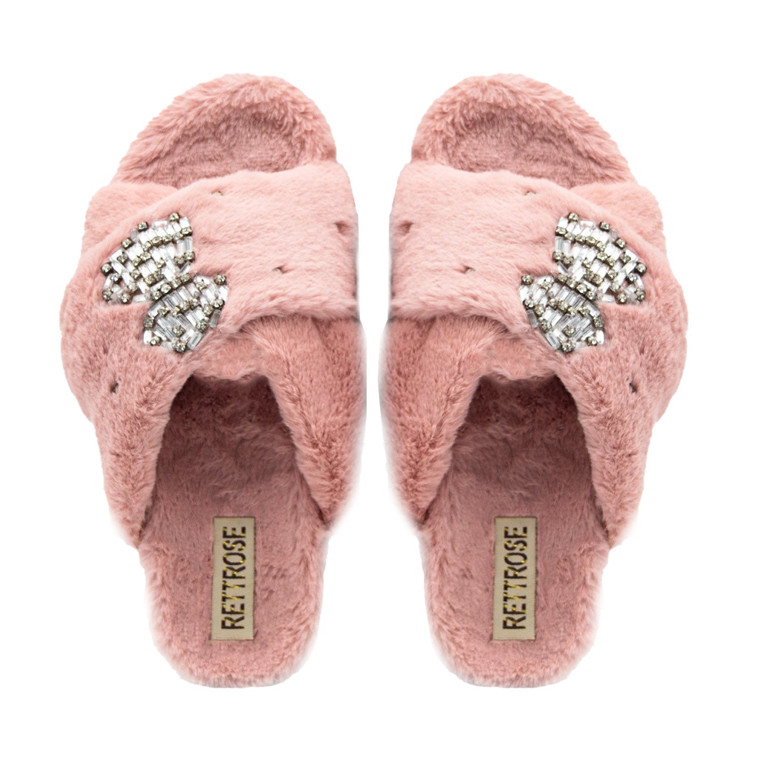 The Fefe Nude Luxury Plush Diamanté Embellished Handmade Slipper