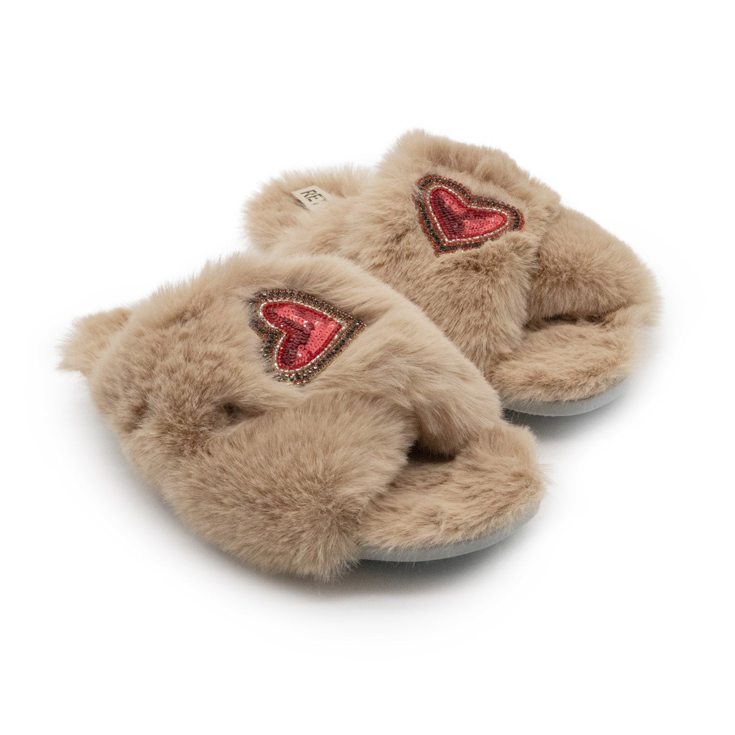The Amour Mink Luxury Plush Diamanté Embellished Handmade Slipper | RETTROSE |