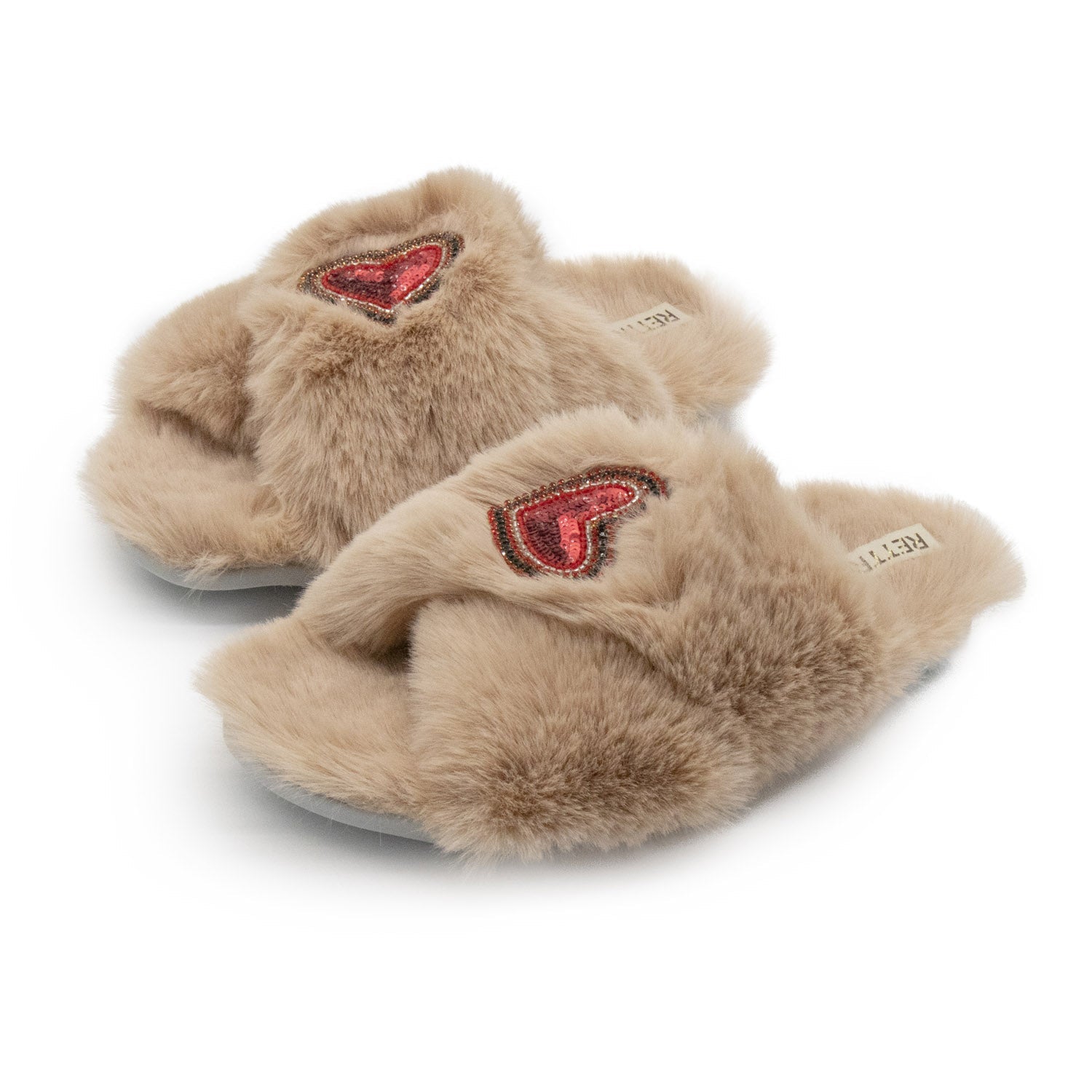 The Amour Mink Luxury Plush Diamanté Embellished Handmade Slipper | RETTROSE |